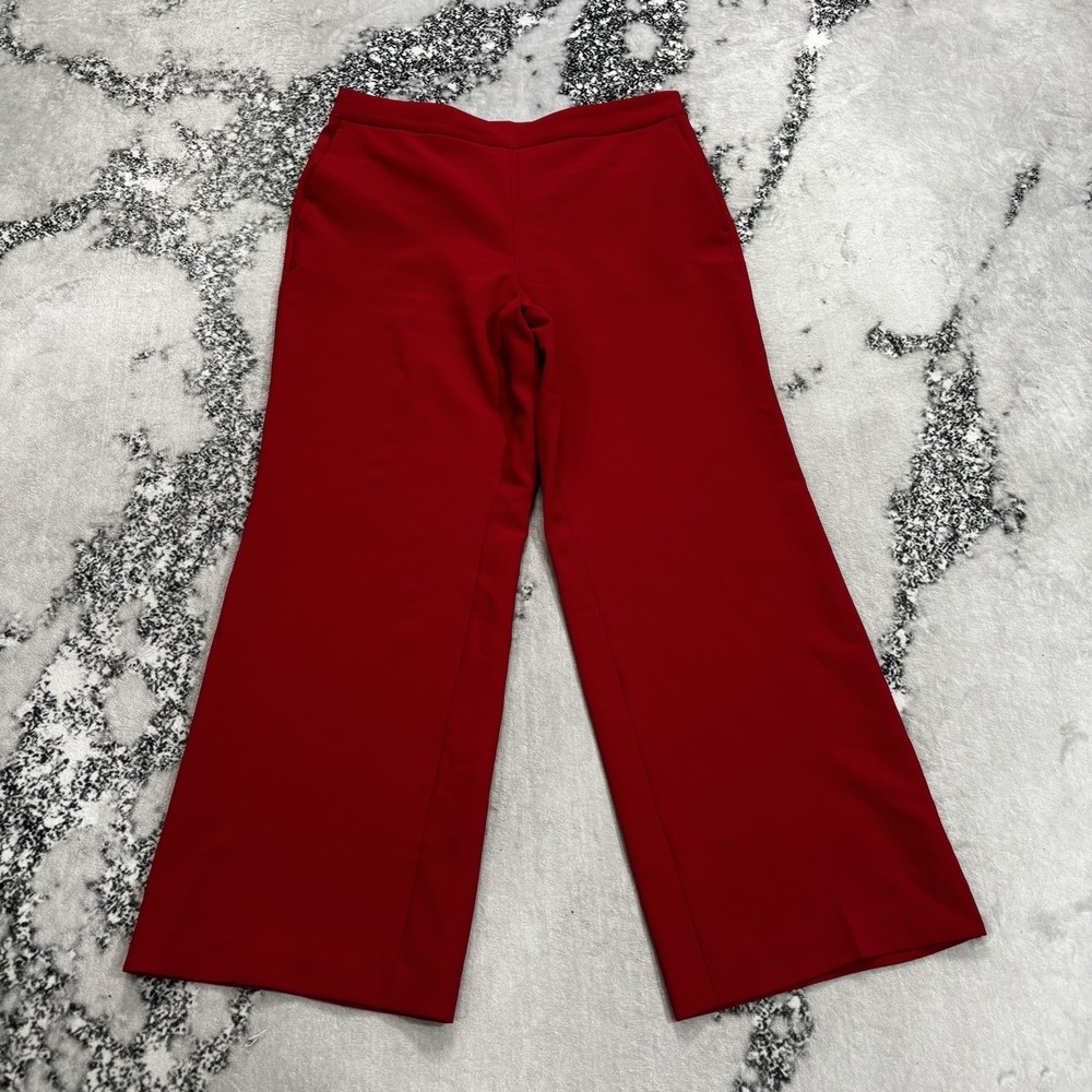 Ann Taylor Red Petite Wide Leg Dress Pants Career Work Trousers Size 12P